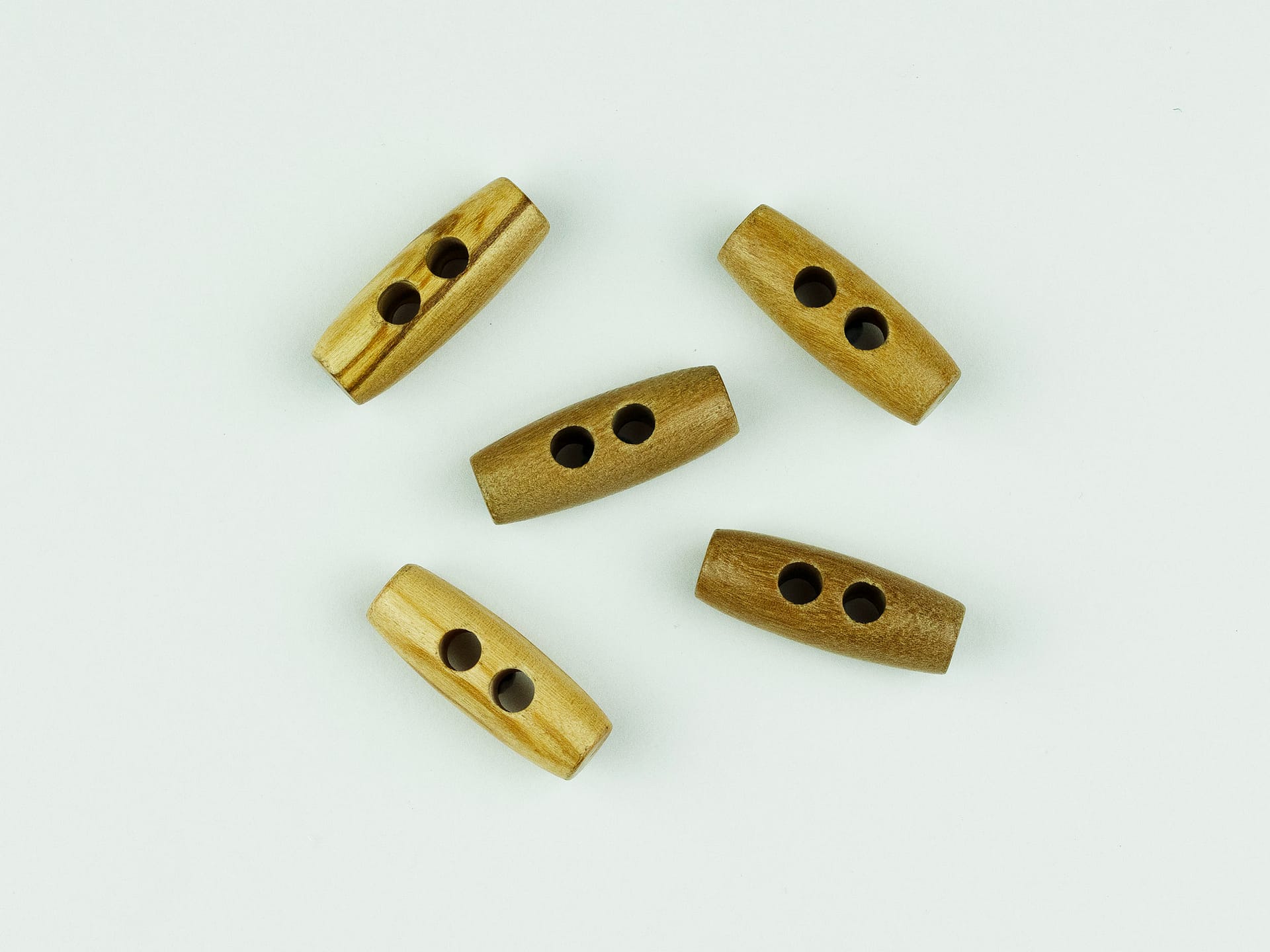 Scorched olive wood toggles 30mm
